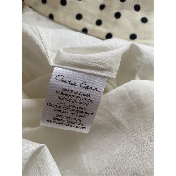 Cara Cara Womens 8 Ivory Linen Dress Polka Dot Maxi Dress Luxury - Picture 10 of 10